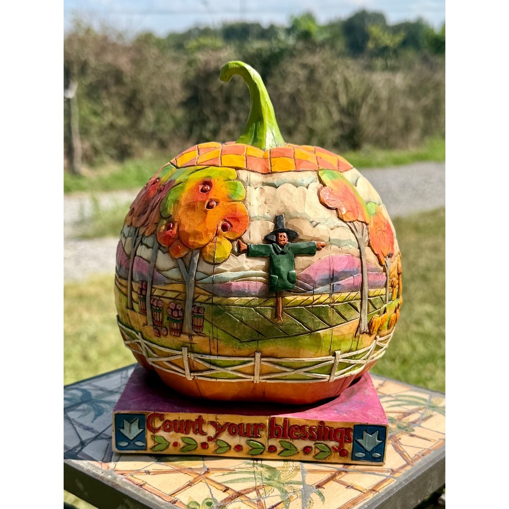 Jim Shore Heartwood Creek Count Your Blessings Pumpkin Figurine 118757 2004 - Picture 2 of 5